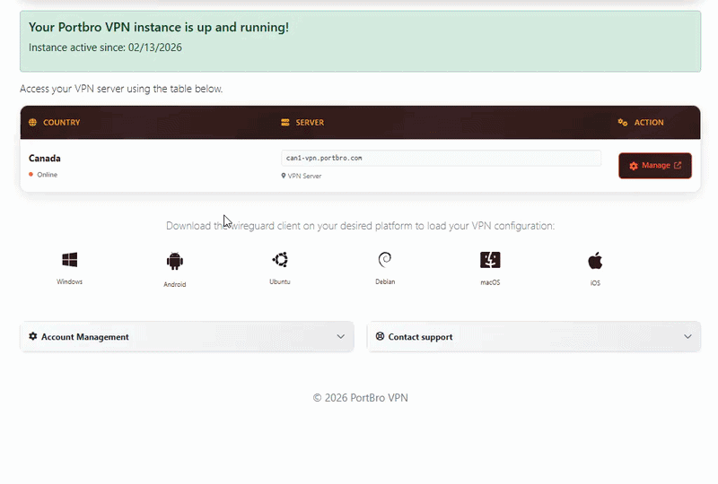 Portbro dashboard demo